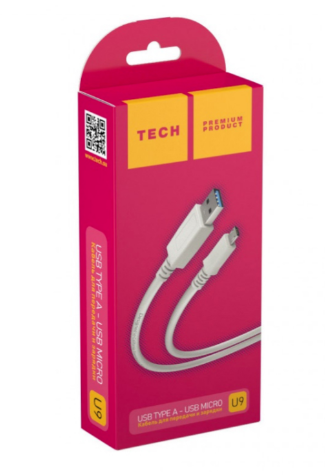 Кабель Dream U9 MicroUSB 2.4А белый