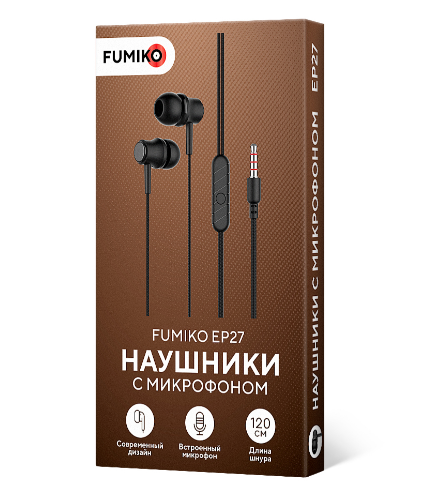 Наушники проводные FUMIKO EP27 черные