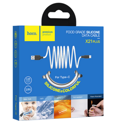 Кабель Hoco X21 Plus Type-C черно-белый