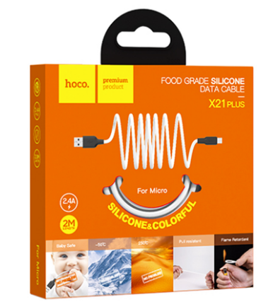 Кабель Hoco X21 Plus MicroUSB оранжево-черный