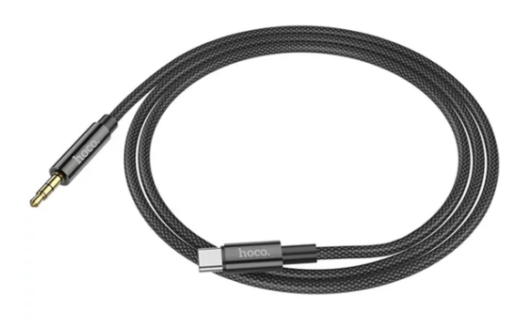 AUX Hoco UPA19 Type-C - 3.5мм, 1м, черный