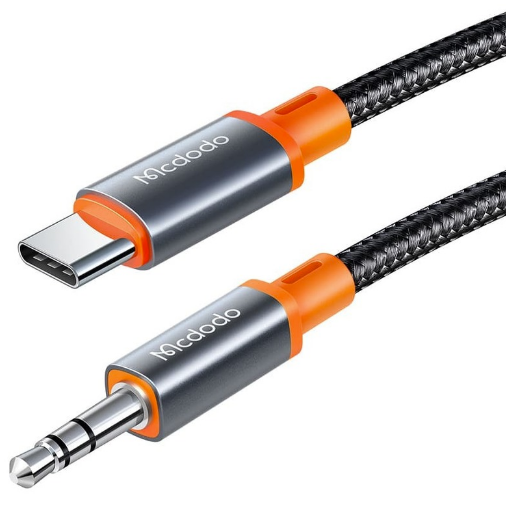 AUX McDodo CA-0900 Type-C - 3.5мм, 1,8м, витой, черный