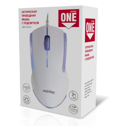 Мышь проводная Smartbuy SBM-350-W белый