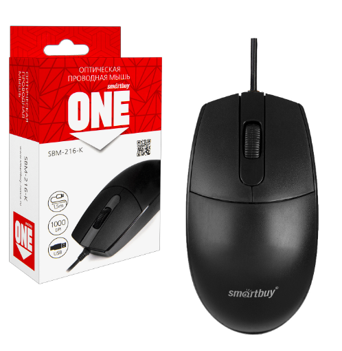 Мышь проводная Smartbuy ONE 216-K черный