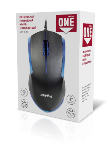 Мышь Smartbuy ONE 350 черная (SBM-350-K) / 100