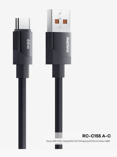 Кабель Remax RC-C155 USB - Type-C 66W черный, 1м