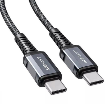Кабель Type-C - Type-C Acefast C1-03 (3A, 60W, PD, оплетка нейлон, 1.2 м) Черный