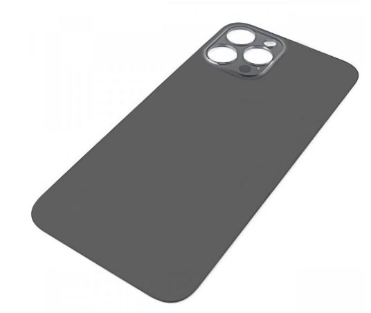 Задняя крышка для iPhone 12 Pro Max (A2411) Серый (стекло, широкий вырез под камеру, логотип)
