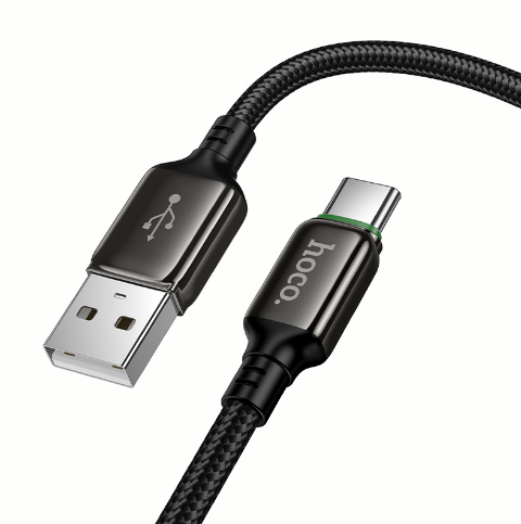 Кабель USB - Type-C Hoco X127 (3A, 36W, оплетка нейлон) Черный