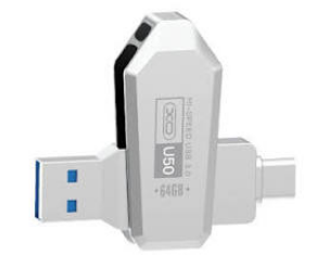 USB-флеш (USB 3.0 + Type-C) 32GB XO U50 Серебро