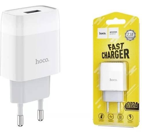 Сетевое зарядное устройство USB Hoco C72A (10.5W) Белый