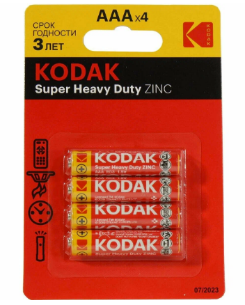 Батарейки Kodak R6-4BL SUPER HEAVY DUTY Zinc (1шт)