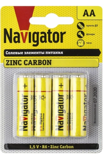 Элемент питания AA NAVIGATOR солевые LR3-4BL (1шт)